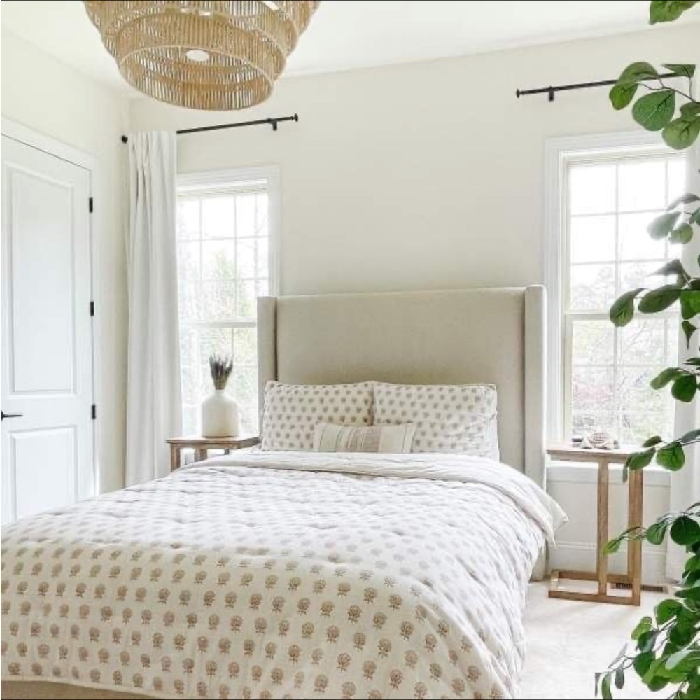 King Lofty Cotton Slub Woodblock Print Floral Quilt Sham- Threshold Studio McGee - Picture 7 of 7